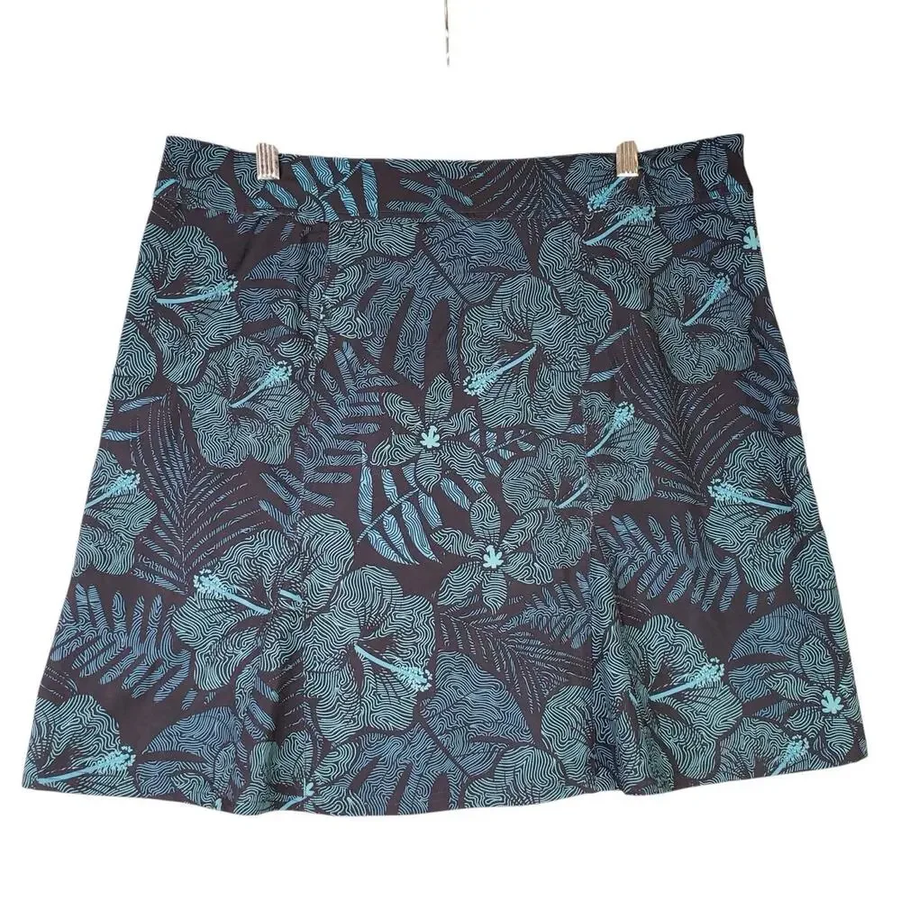 RipSkirt Hawaii Women’s Size XL Maui Moonlight Navy Blue Floral Wrap Skirt